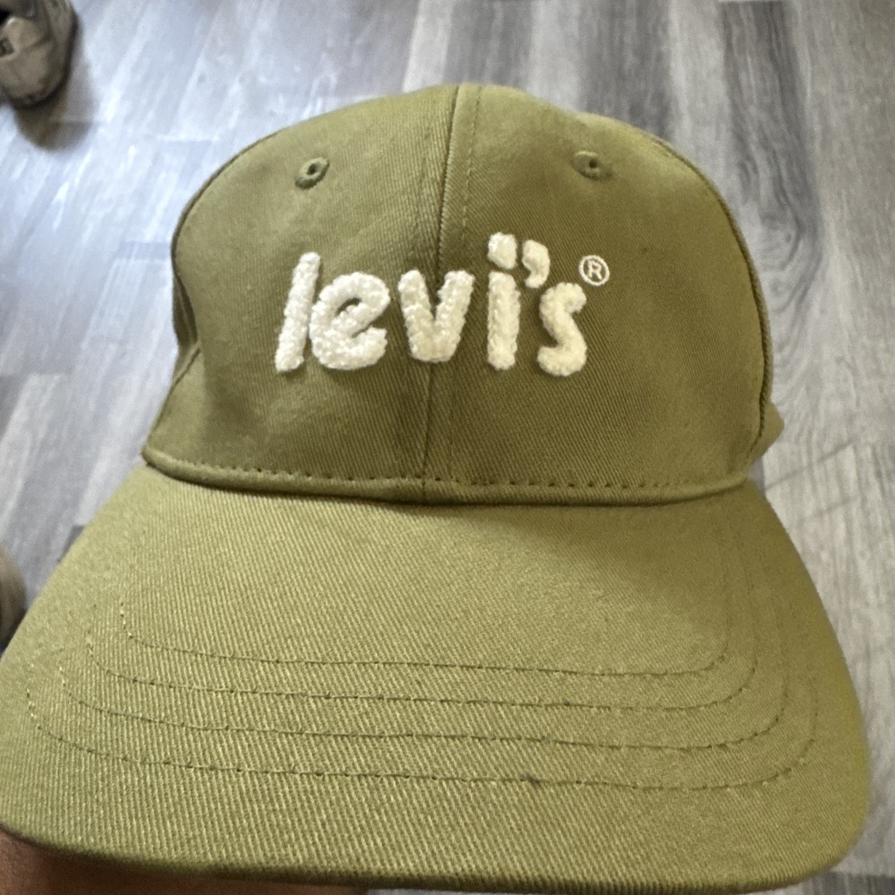 Levi's Olive Green Baseball Cap‎ Adjustable Strapback Hat Logo 58cm